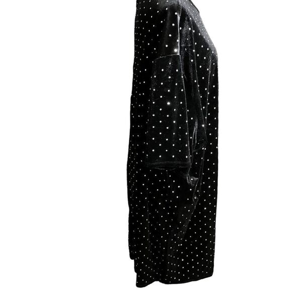 H&M Black Velour Dress with Silver Grommet Accents / SZ: XXL - Picture 4 of 8